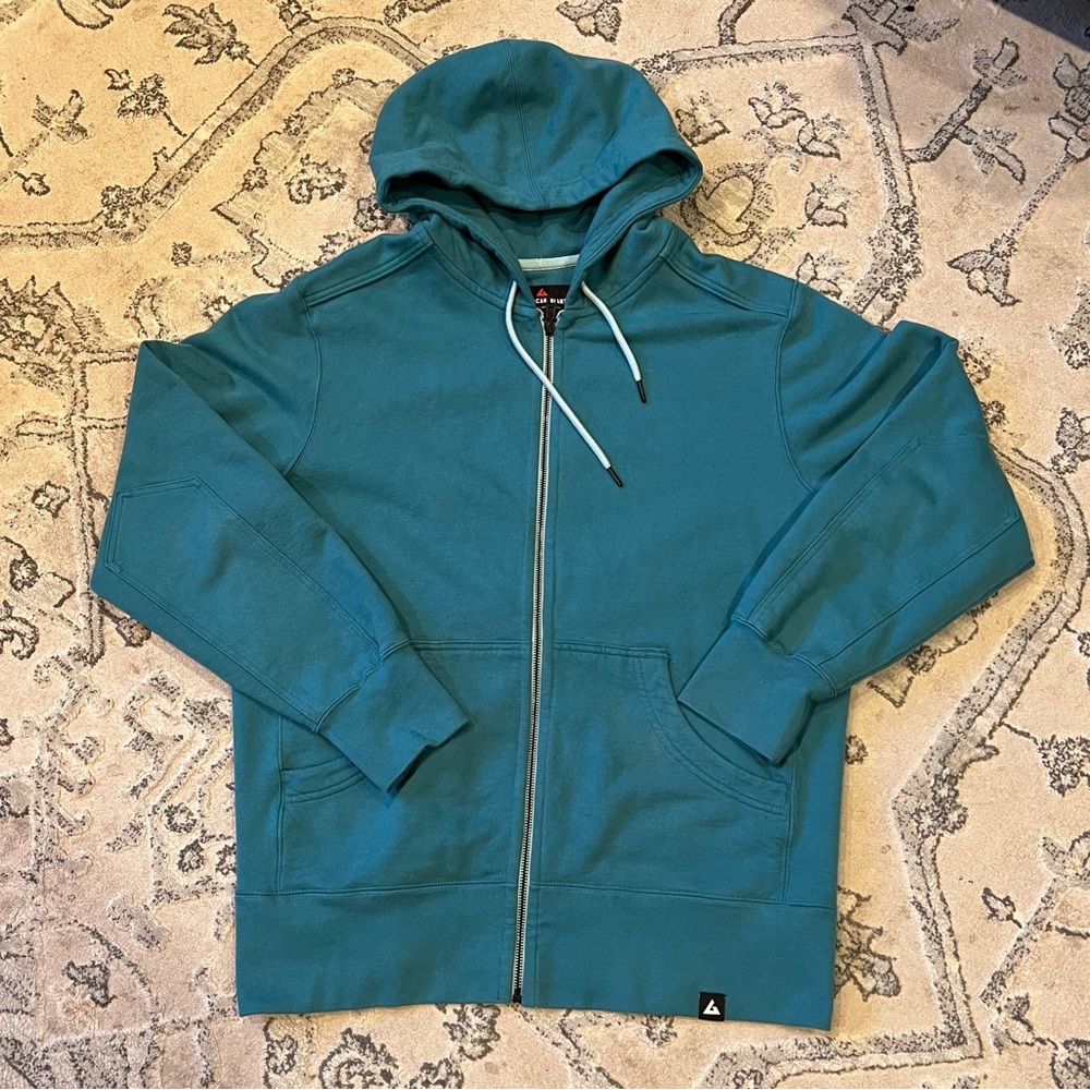 American Giant Heavy Weight Teal Hoodie Zip Up Size XL